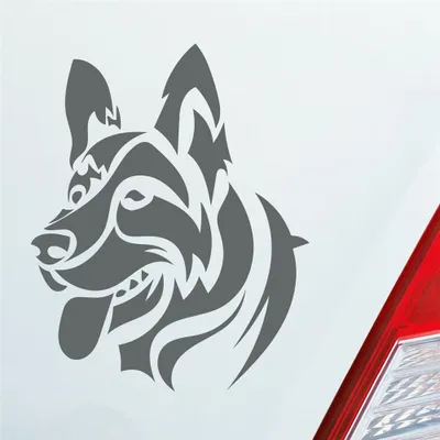 Produktbild von Auto Aufkleber Deutscher Schäferhund Hund Schaeferhund 10x12 cm Grau Sticker Heckscheibenaufkleber