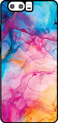 Produktbild von Smartphonica Telefon Fall geeignet für Huawei P10 mit Regenbogen Acryl Marmor Print - TPU Backcover Fall Regenbogen Acryl Marmor Design