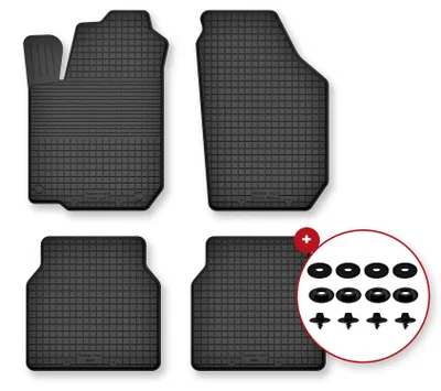 Image de Tapis de sol en caoutchouc pour Jeep Grand Cherokee 4xe 2021- (SUV) – 4 pièces, noirs, semi-universel, adapté