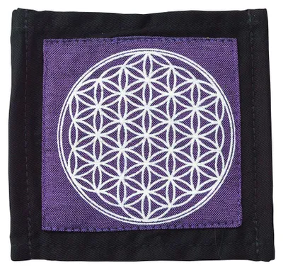 Produktbild von Untersetzer "Blume des Lebens" Baumwolle purple 10x10cm