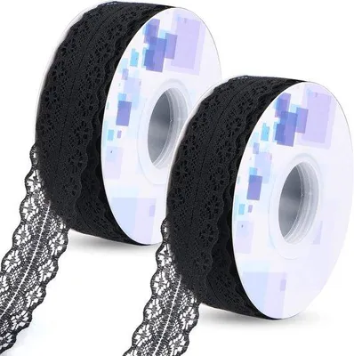 Produktbild von Spitzenband 3 cm - 45 Meter, 2 Rollen - Vintage Spitzenband für Nähen, Basteln, Tischdekoration, Geschenkverpackung, Scrapbooking und