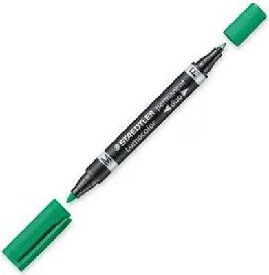 Obrázok produktu pre Staedtler Lumocolor Duo, Zelená, Guličkový hrot, Čierna, Zelená, 1,5 mm, Univerzálne, 1 kusov