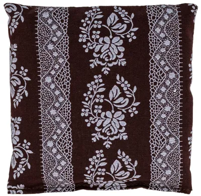 Produktbild von Bio-Dinkelkissen 12x12cm Blumen-braun - Wärmekissen & Kältekissen - Bio-Dinkel Körner-Kissen