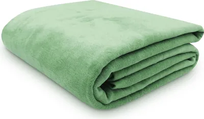 Produktbild von Kuscheldecke mit Einfassband, 220x240 cm, grün (lindgrün)
