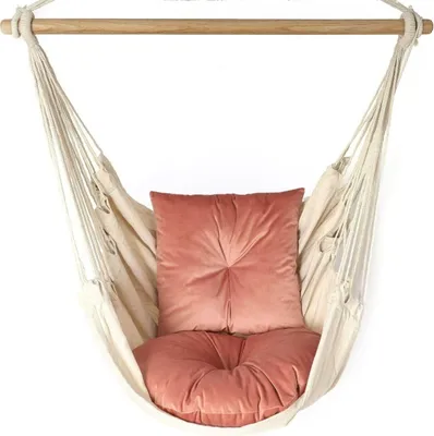 Produktbild von Love Gifts® Hängesessel mit 2 Kissen und Deckenhaken-Kit 130/100 cm - 150kg Belastbar, Hängestuhl für Erwachsene & Kinder, Hängesitz Aufhängung Indoor