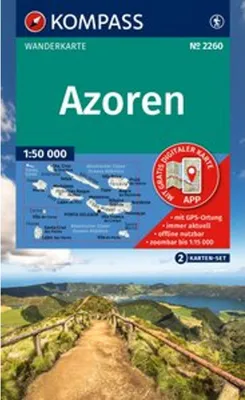 Image de KOMPASS Set de cartes de randonnée 2260 Açores (2 cartes) 1:50.000