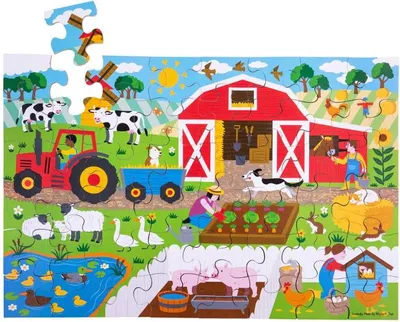 Produktbild von Bigjigs Toys Bodenpuzzle Bauernhof 48 Teile