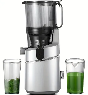 Image de Extracteur de jus lent - Extracteur de jus à vitesse lente - Centrifuge à jus - Presse-fruits - Presse-légumes - Large ouverture de remplissage de 135 mm