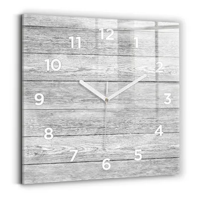 Produktbild von Wallfluent Wanduhr – Stilles Quarzuhrwerk - Uhr Dekoration Wohnzimmer Schlafzimmer Küche - Zifferblatt - weiße Zeiger - 30x30 cm - Holztafeln