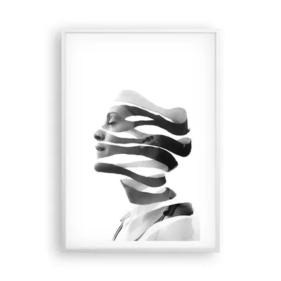 Produktbild von Gerahmtes Poster - Weißer Rahmen - Frau Surrealismus Monochrom - 70x100 cm - Wand Bild - Wanddeko - Wandbilder - Kunstposter - Wandposter - Bilderrahmen - Bilder - Kunstdruck - P2WPA70x100-4430