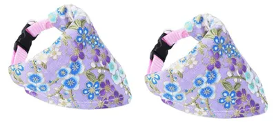 Produktbild von 2 Baumwollhalsbänder für Haustiere mit Blumenmuster