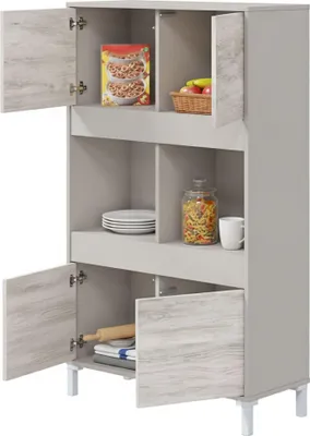 Image de Mezzate - Buffet, 78x33x134h cm Beige, Tiroirs