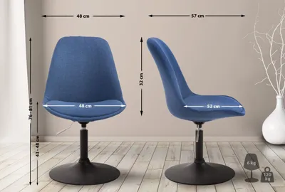 Produktbild von Stuhl Maverick B Stoff blau