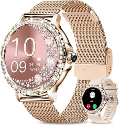 Produktbild von Damen Smartwatch mit Telefonfunktion 1.3" HD Touchscreen 120+ Sportmodi Fitness Uhr mit Herzfrequenz Blutdruck SpO2 & Schlafmonitor