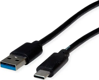 Produktbild von ROLINE RM USB 3.2 Gen 2 Kabel, USB A-C, ST/ST, schwarz, 0,5 m