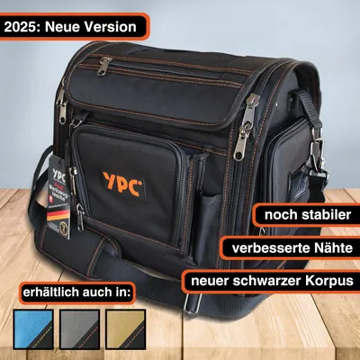 Imagen del producto de Estuche para herramientas XL, resistente al agua y al desgarro, de 37x36x27 cm, con mosquetón para el taller