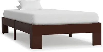 Produktbild von Bettgestell Dunkelbraun Massivholz Kiefer 90 x 200 cm