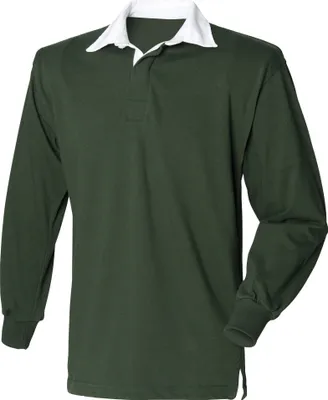 Immagine prodotto di Camicia da rugby sportiva Front Row da uomo, manica lunga RW473 (Xlarge) (verde bottiglia)