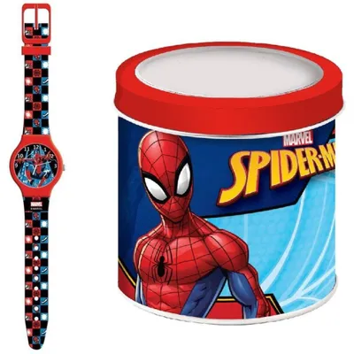 Obrázok produktu pre Kreslené hodinky Marvel model Spiderman - plechové hodinky 508447