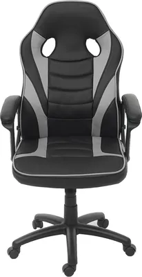 Image de Chaise de bureau HWC-F59, chaise de bureau chaise pivotante Racing-Chair Gaming-Chair, similicuir ~ noir/gris