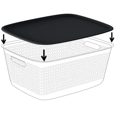 Produktbild von Deckel fur Aufbewahrungsbox 45l aus Kunststoff mit Griff, Schwarz