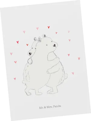 Produktbild von Mr. & Mrs. Panda Ansichtskarte Eisbär Umarmen - Weiß - Geschenk, Postkarten, Ansichtskarten, Kunstkarten, Grußkarte, Postkarte, Lustige Sprüche