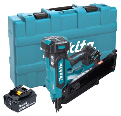 Obrázek produktu pro Makita DBN 900 G1K akumulátorová hřebíkovačka 18 V 50–90 mm bezkartáčová + 1x akumulátor 6,0 Ah + kufr – bez nabíječky