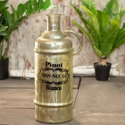 Produktbild von Flasche im Shabby Chic, Groß, Vase, Grün-Grau,  Deko-Flasche, Dekoration