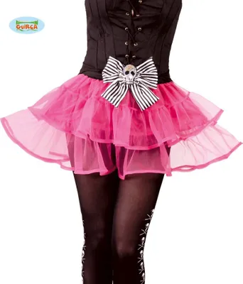 Produktbild von pinker Totenkopf Tütü Rock für Damen