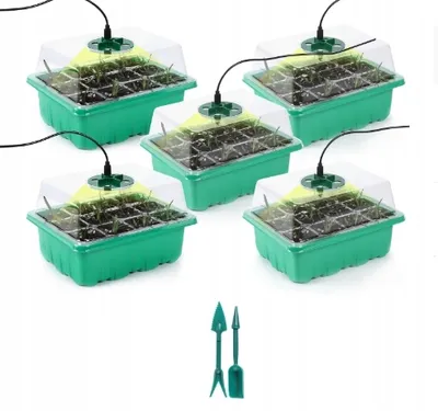 Produktbild von MINI-GEWÄCHSHAUS LED 5x Lichter 5x Gewächshaus USB Einstellbare belüftung SEEDLING