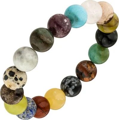 Produktbild von JOBO Armband mit Edelsteinen multocolor 19 cm Edelsteinarmband elastisch