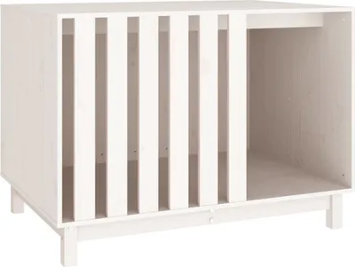 Image de Niche pour chien Blanc 100x70x72 cm Bois de pin massif