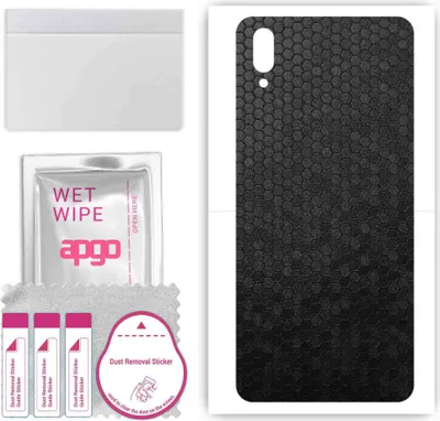 Produktbild von apgo Rückseite Schutzfolie, Skin, kompatibel mit vivo Y97, Hinten Displayschutzfolie aus Vinylfolie, kratzfest, einfache Montage - Schwarze Honigwabe