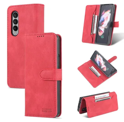 Obrázek produktu pro Pro Samsung Galaxy Z Fold4 5G Art Kožený kryt mobilního telefonu Red Case New