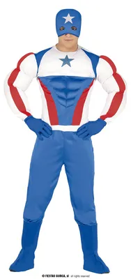 Immagine prodotto di Costume da supereroe superstar per uomo , taglia:L