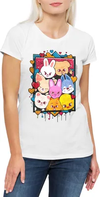 Produktbild von Urban Backwoods Cute Korean Kids, Damen T-Shirt, Farbe: Weiß, Größe: XL