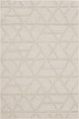 Produktbild von Teppich Kurzflor Geometrisch Modern Wohnzimmer Creme Grau, 200x290 cm