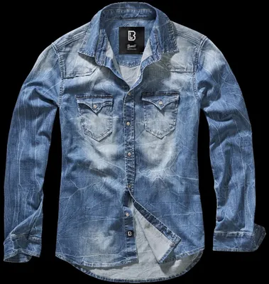 Produktbild von Brandit Riley Denim Langarm-Shirt Größe S Farbe Denim/Blau