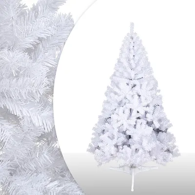 Produktbild von Jopassy Weihnachtsbaum künstlich, Tannenbaum aus Fichte Dekoration, inkl. drei Arme Plastikständer, Schnellaufbau, klappbar,Weiß 120cm