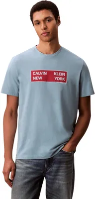 Produktbild von Calvin Klein Herren T-Shirt Kurzarm Box Graphic Tee Regular Fit, Blau (Smoke Blu