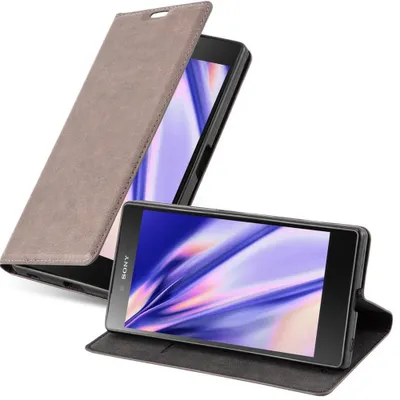 Obrázek produktu pro Cadorabo Case for Sony Xperia Z5 Protective Case in Brown Pouzdro na mobilní telefon s magnetickým zavíráním