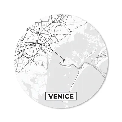 Produktbild von MuchoWow® Mauspad Mousepad Venedig - Stadtplan - Karte - Schwarz und weiß 30x30 cm - Mousepads - Maus Mat - Pad - Mausunterlage - Tischunterlage - Schreibtischmatten