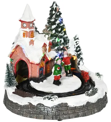 Produktbild von HOMCOM Weihnachtsdorf Weihnachtsstadt mit LED-Leuchtung, für Weihnachten