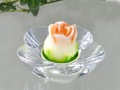 Produktbild von Kerzenleuchter Teelichthalter „Blüte“ klar Ø 11 cm aus klarem Glas Formano