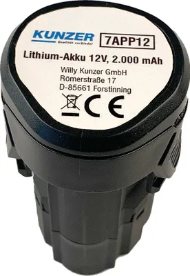 Immagine prodotto di Batteria Kunzer al litio 12V per 7AFS02, 7AKN38, 7ABS38, 7AMS01 e 7APM08 7APP12