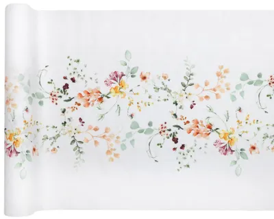 Produktbild von Voile-Tischläufer Blumenranke Floral 2,5 m Kommunion Konfirmation Hochzeit