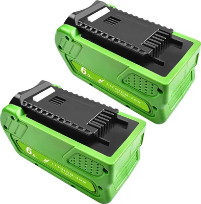 Image de Batterie de rechange, capacité 40 V 6000 mAh, compatible avec les outils GreenWorks 40 V G-MAX, 2 batteries