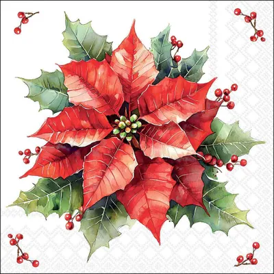 Produktbild von Ambiente Servietten Weihnachtsstern 20 Stk 33x33 cm