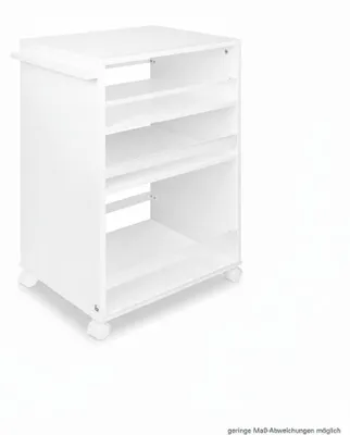Image de Bomoe Chariot de service à roulettes avec 3 plateaux, 50 x 38 x 79 cm, blanc