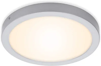 Zdjęcie produktu dla Lampa sufitowa LED BRILONER FIRE, ciepłe białe światło, płaska konstrukcja, kolor srebrny, 30 x 3,2 cm